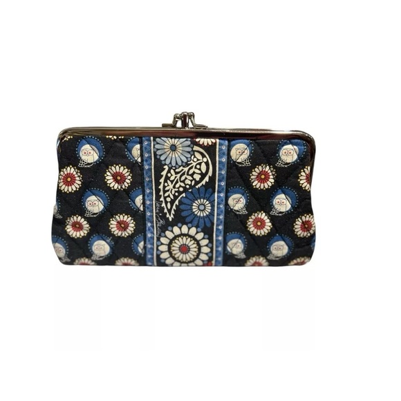 Vera Bradley Night Owl Pattern Kiss Lock Wallet - Picture 1 of 9